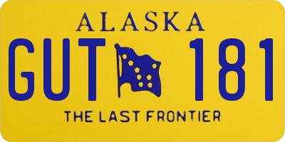AK license plate GUT181