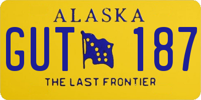AK license plate GUT187