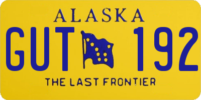 AK license plate GUT192