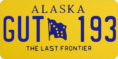 AK license plate GUT193