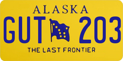 AK license plate GUT203