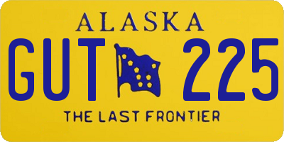 AK license plate GUT225