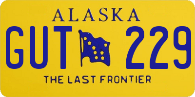 AK license plate GUT229