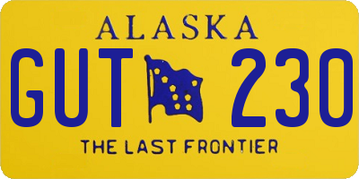 AK license plate GUT230