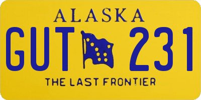 AK license plate GUT231