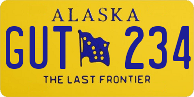 AK license plate GUT234
