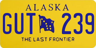 AK license plate GUT239