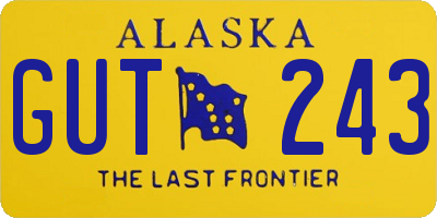 AK license plate GUT243
