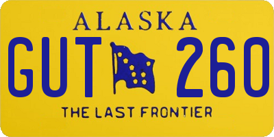 AK license plate GUT260