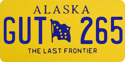 AK license plate GUT265