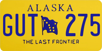 AK license plate GUT275