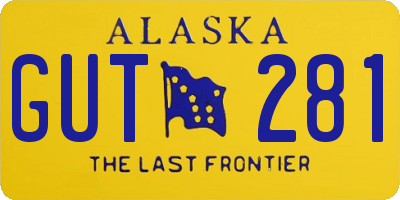 AK license plate GUT281