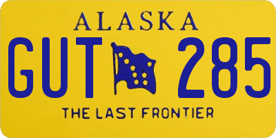 AK license plate GUT285