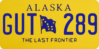 AK license plate GUT289
