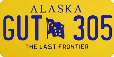 AK license plate GUT305