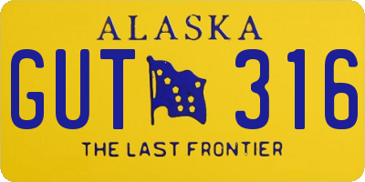 AK license plate GUT316
