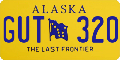 AK license plate GUT320