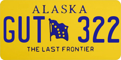 AK license plate GUT322