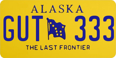 AK license plate GUT333