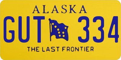 AK license plate GUT334