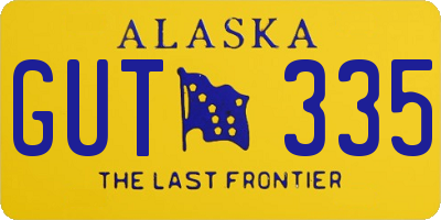 AK license plate GUT335