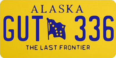 AK license plate GUT336