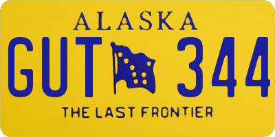 AK license plate GUT344