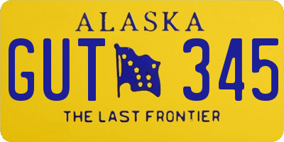AK license plate GUT345