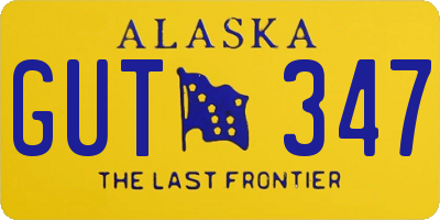AK license plate GUT347