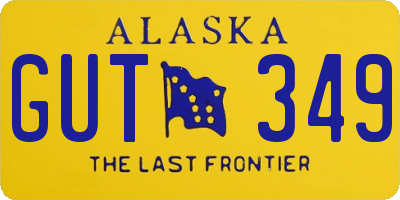 AK license plate GUT349