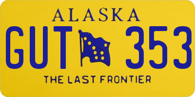 AK license plate GUT353