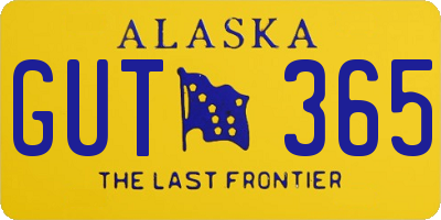 AK license plate GUT365