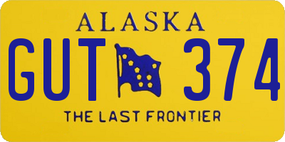 AK license plate GUT374