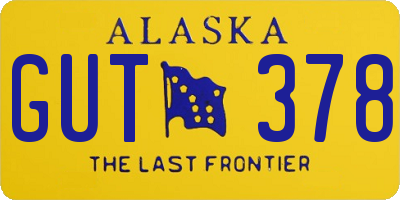 AK license plate GUT378