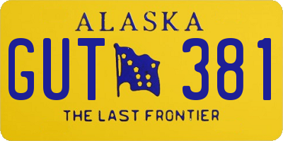 AK license plate GUT381
