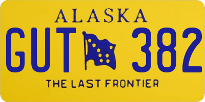 AK license plate GUT382