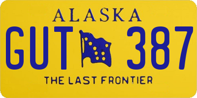 AK license plate GUT387
