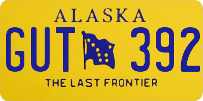 AK license plate GUT392