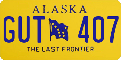 AK license plate GUT407