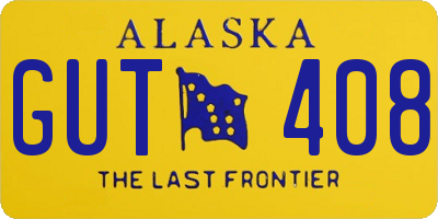 AK license plate GUT408