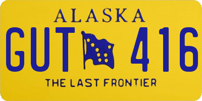 AK license plate GUT416