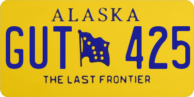 AK license plate GUT425