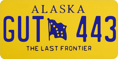 AK license plate GUT443
