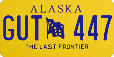 AK license plate GUT447