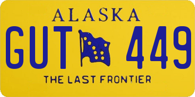 AK license plate GUT449
