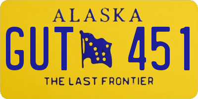 AK license plate GUT451