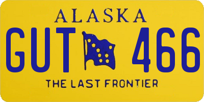 AK license plate GUT466