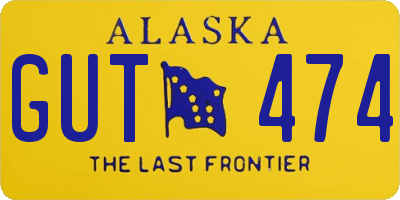 AK license plate GUT474