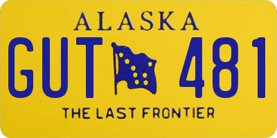 AK license plate GUT481