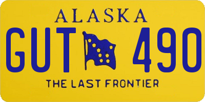 AK license plate GUT490
